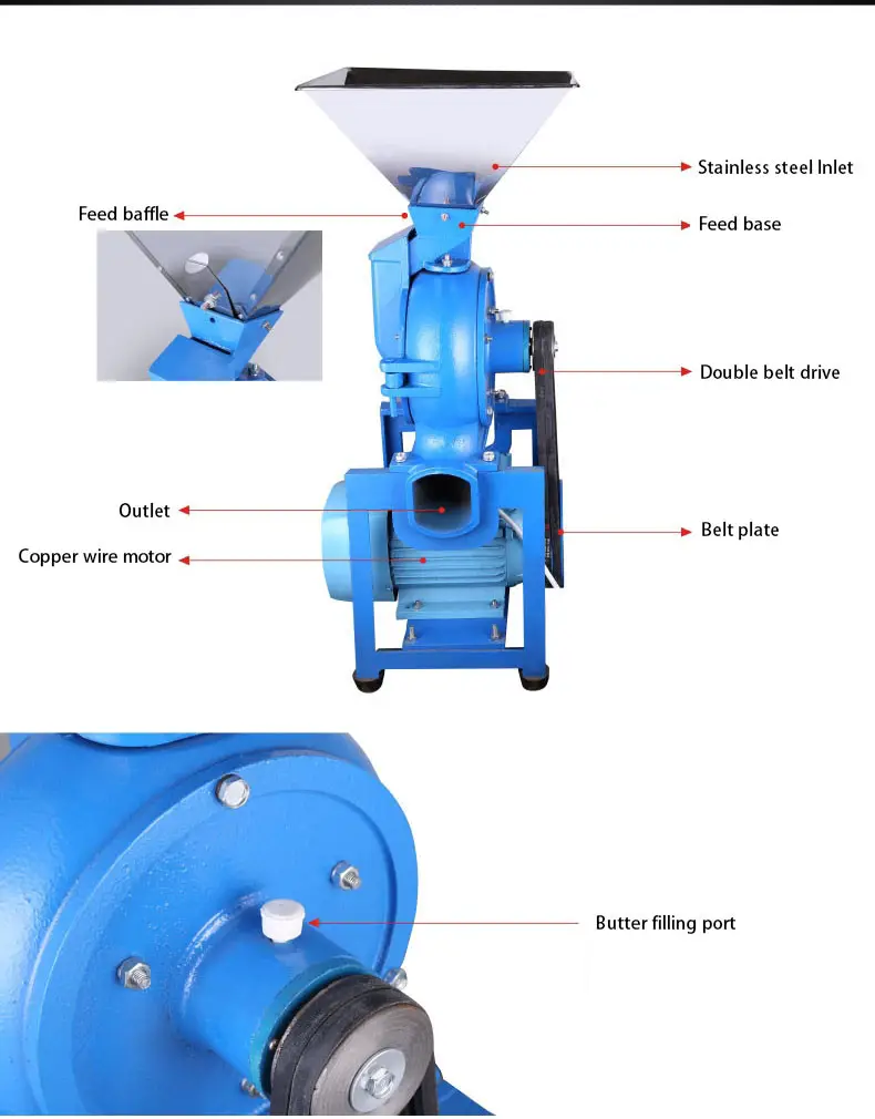 Молотковий млин дробарка XH-230, 220В - Зображення 2