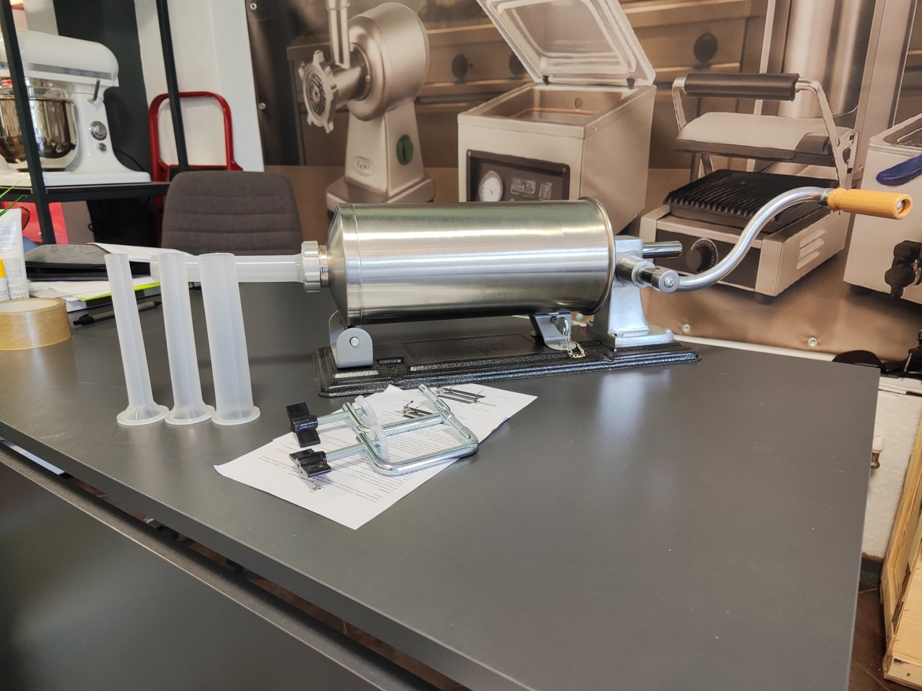 Шприц ковбасний механічний на 4 кг фаршу КУ-2008 РА, з нержавіючої сталі