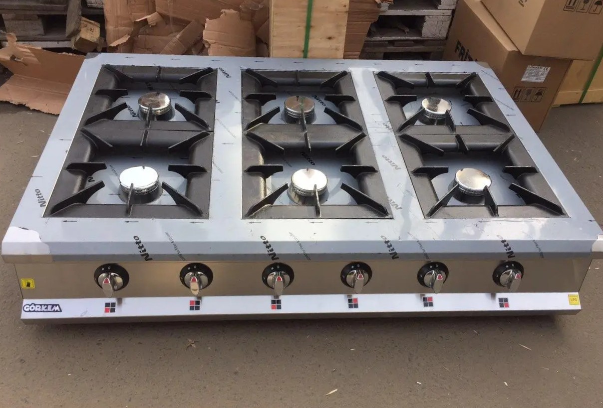 Професійна газова плита görkem pso 60 — настільна, 6 конфоркова