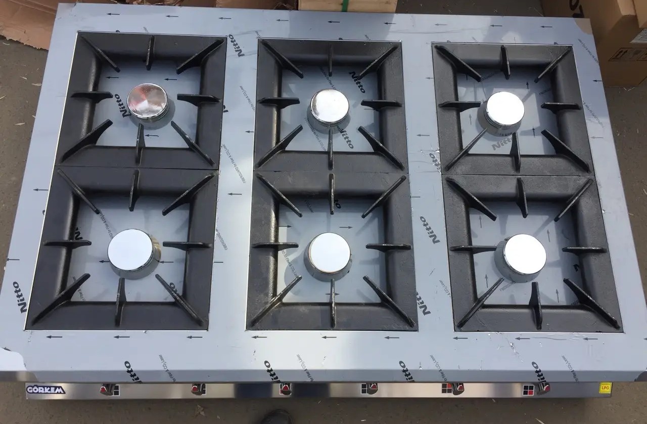 Професійна газова плита görkem pso 60 — настільна, 6 конфоркова