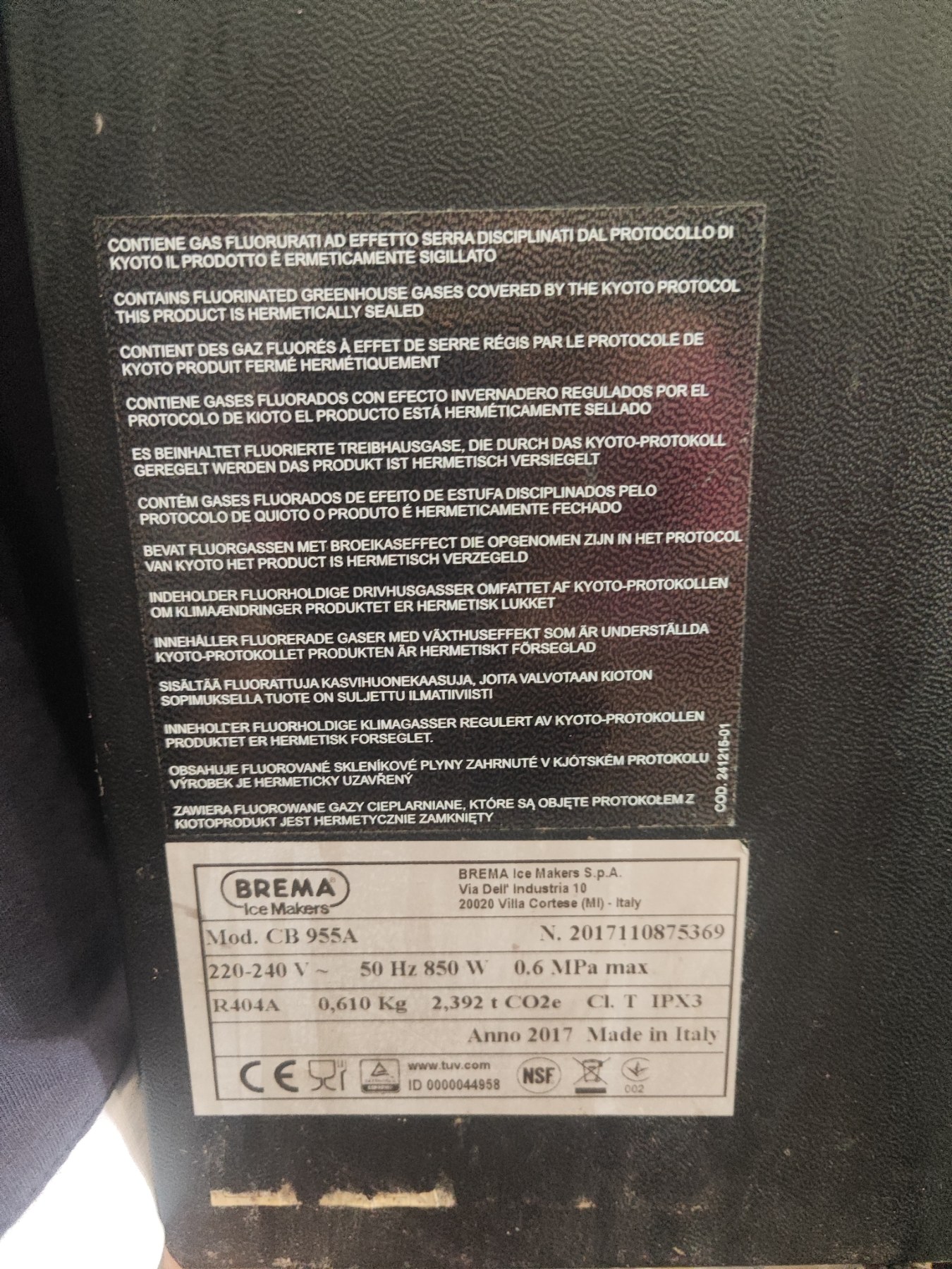 Підлоговий льдогенератор Brema CB955A (Італія) — професійний кубиковий льдогенератор до 90 кг/добу - Зображення 2